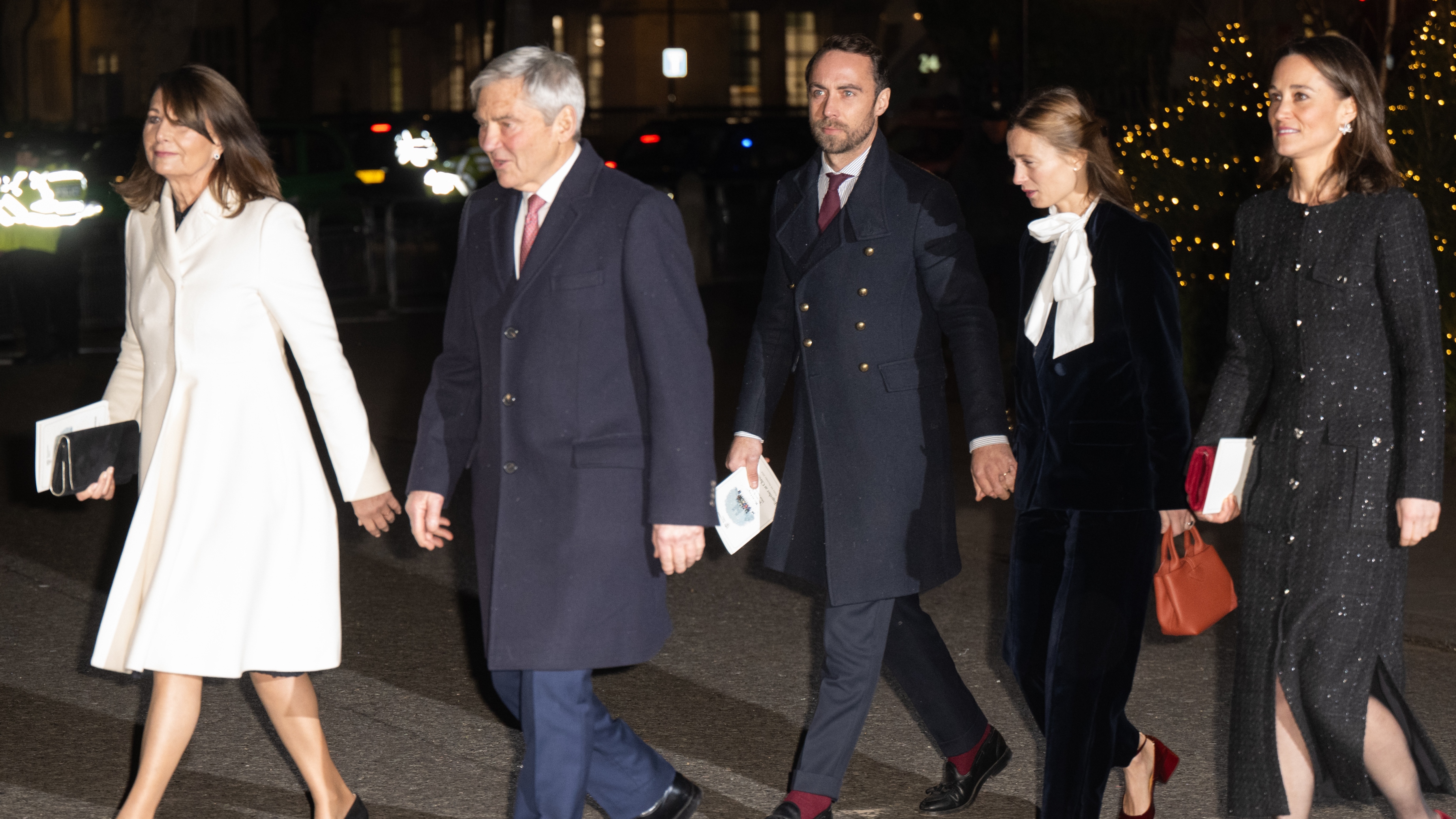 Carole Middleton, Michael Middleton, James Middleton, Alizee Thevenet and Pippa Middleton attend the 'Together At Christmas' Carol Service at Westminster Abbey on December 06, 2024