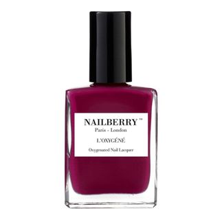 A bottle of Nailberry L'Oxygéné Oxygenated Nail Lacquer in shade Raspberry 