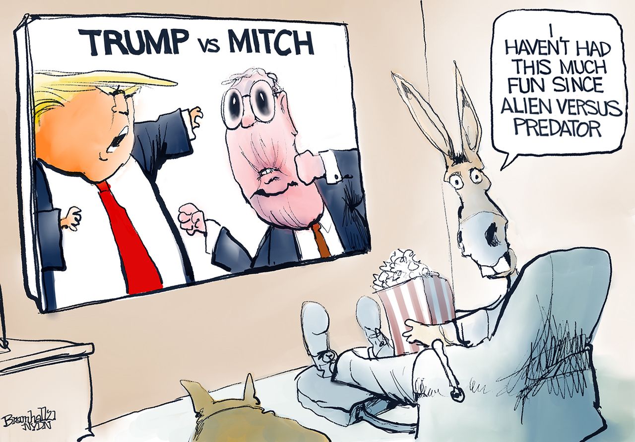 Political Cartoon U.S. trump mcconnell democrats