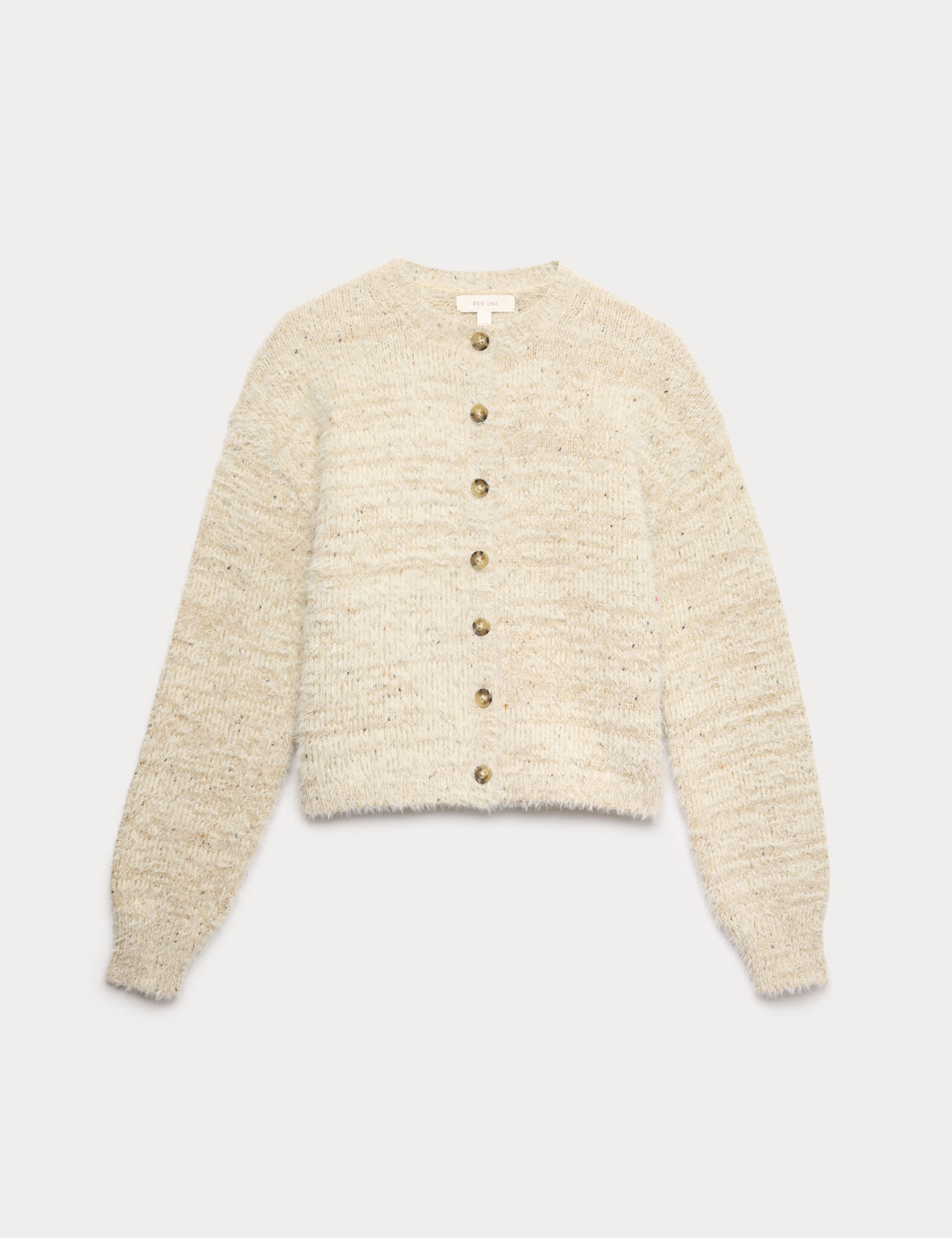Textured Cardigan With Wool