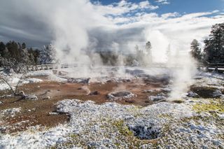 Fountain Paint Pot, one of the many hydrothermal features fueled by the angry hotspot below Yellowstone National Park.