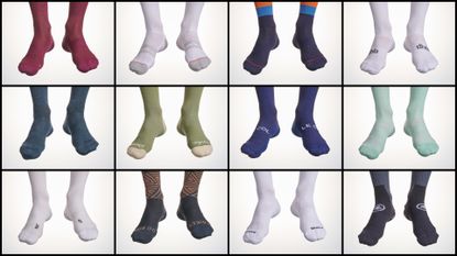 Image shows socks of the cycling socks grouptest