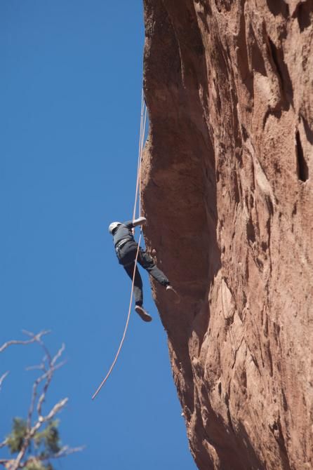 Time for some rappelling at the Garmin mini-camp in Boulder