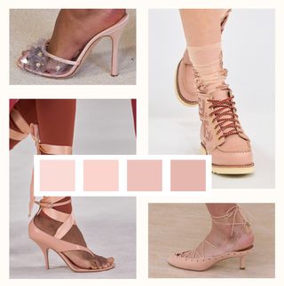 spring 2025 shoe color trends: pale pink