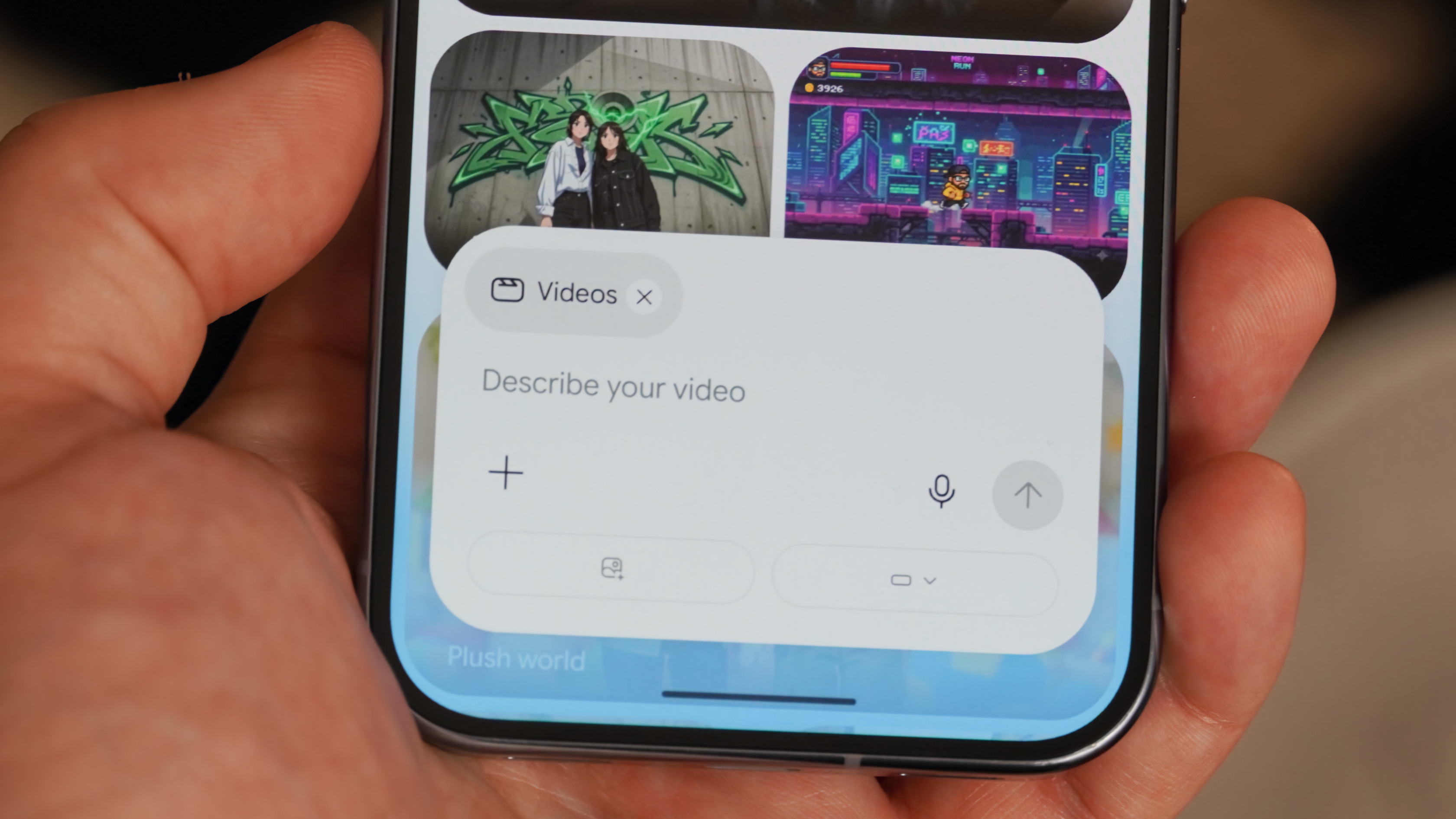 Gemini Omni on a Pixel 10 Pro generating videos.