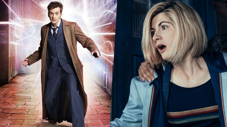 David Tennant as the 10th Doctor and Jodie Whittaker as the 13th Doctor