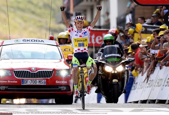 Rafal Majka (Tinkoff-Saxo) wins atop the Pla d'Adet