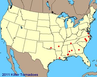 2011 has seen at least 15 killer tornadoes so far.