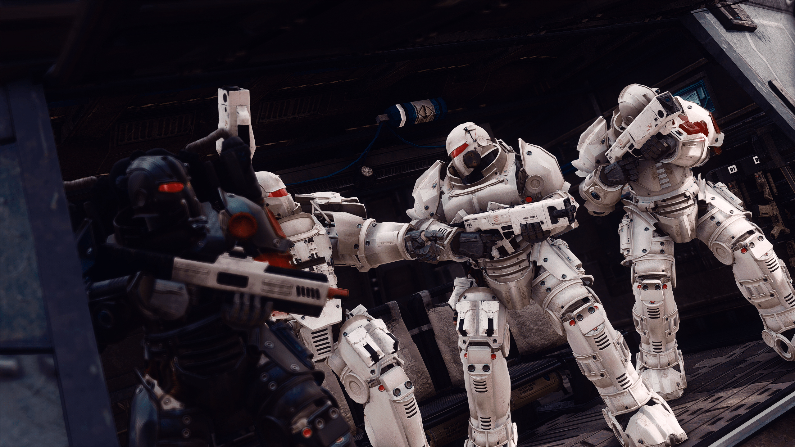 white synth power armor mod for Fallout 4