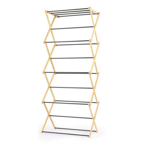 Beldray Bamboo 4 Tier Clothes Airer, Folding Indoor Drying Rack