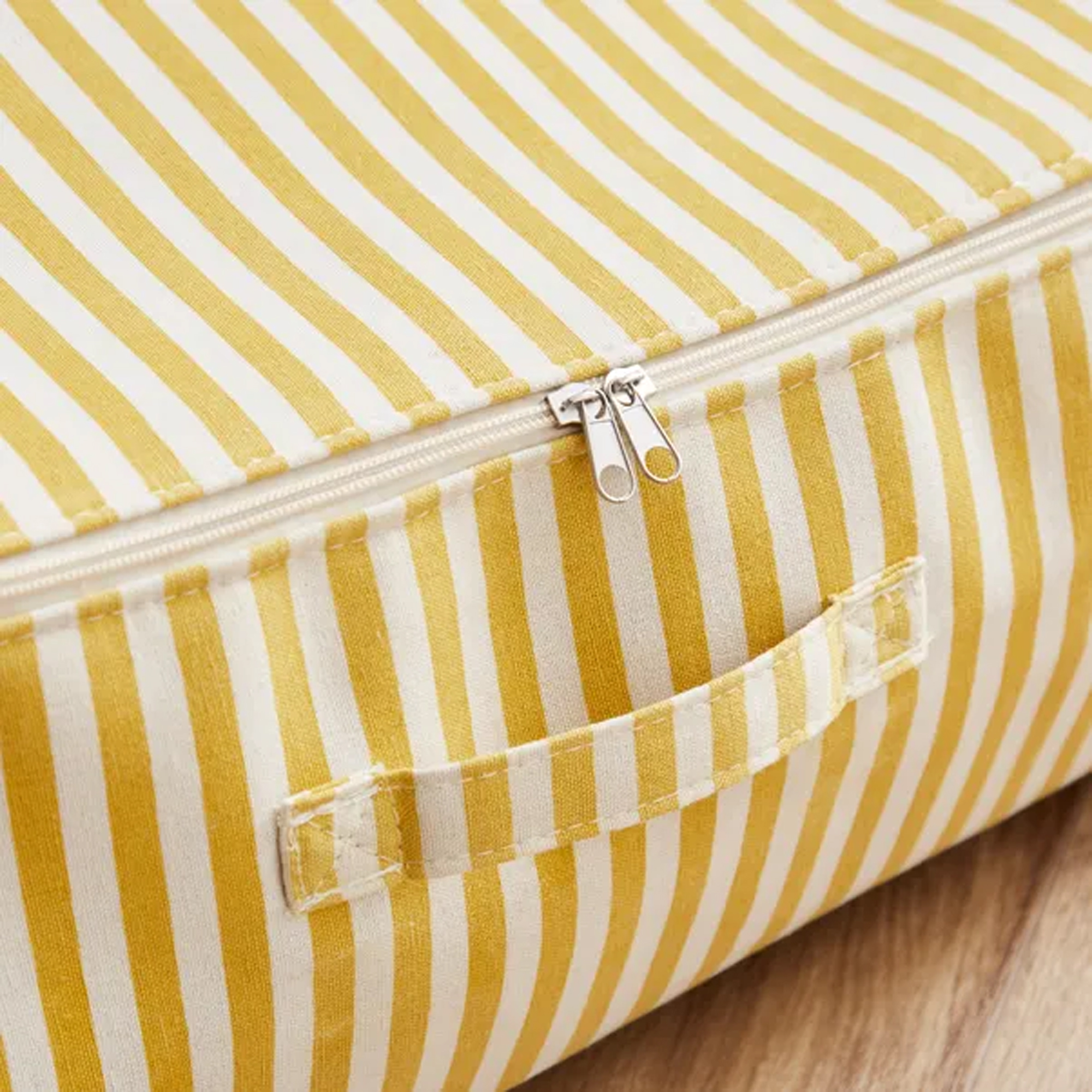 Dunelm Striped yellow and white Underbed Storage Bag