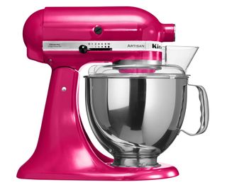stand mixer in raspberry colour