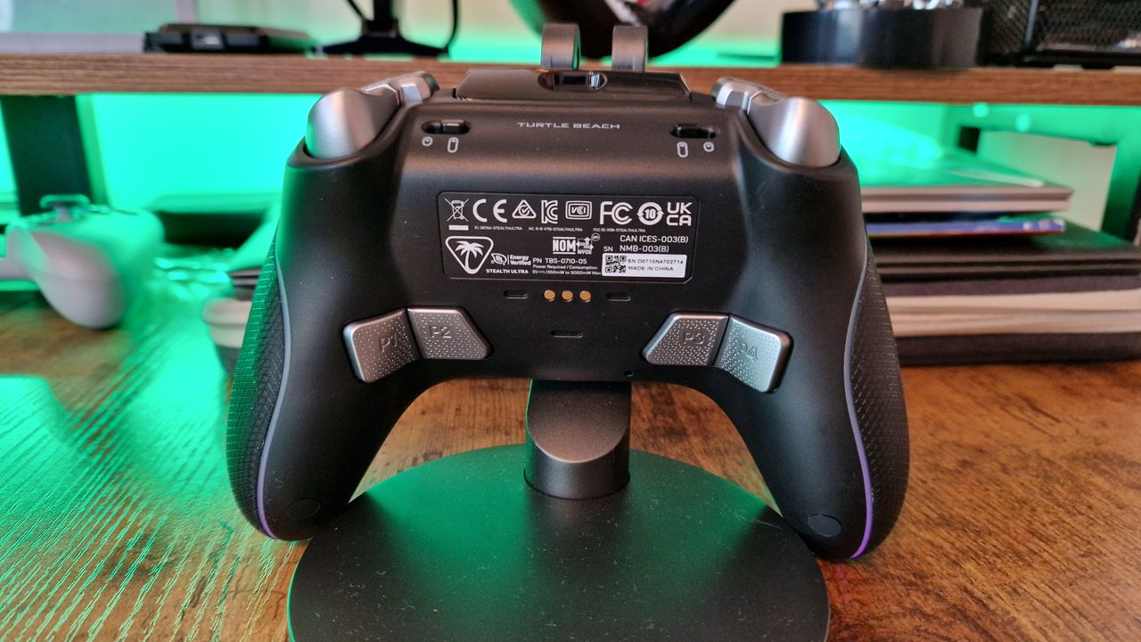 Turtle Beach Stealth Ultra Wireless from the back showing the gamepad's back buttons