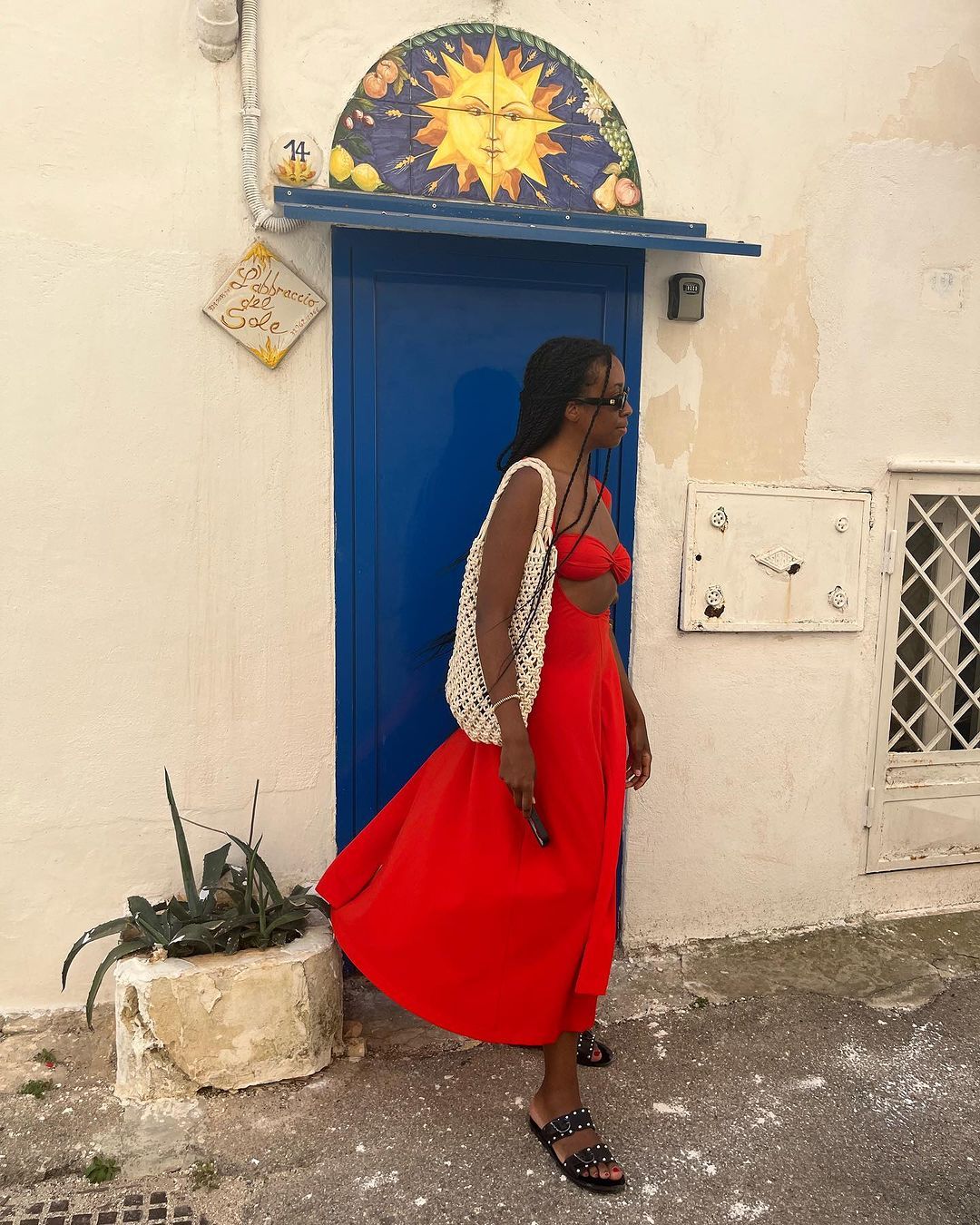 Red cut out dress outfit