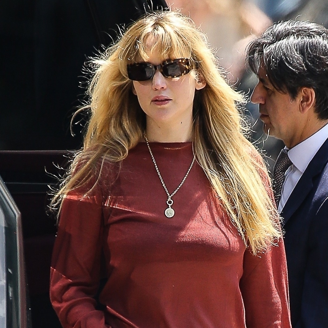 Jennifer Lawrence pulls off Mary Jane sneakers in NYC.