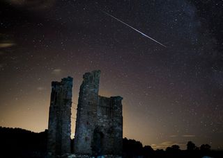 Perseid Meteor Over Edlington Castle England