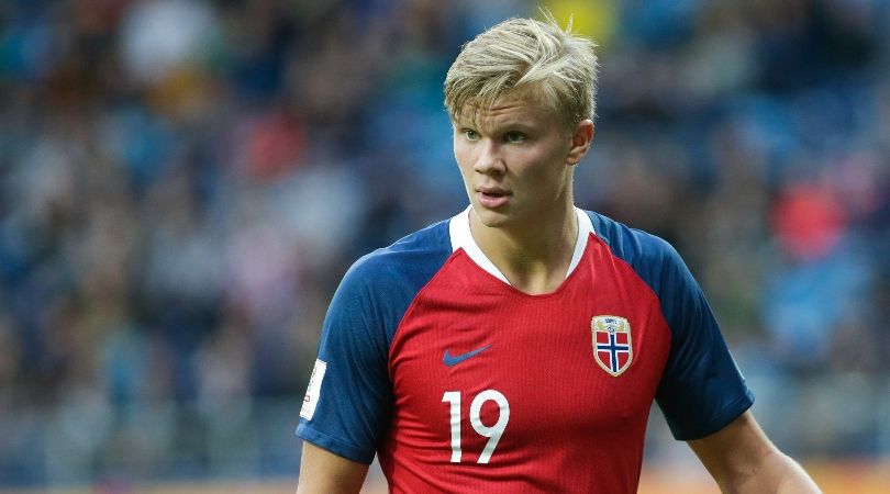 Erling Haaland in action for Norway against Honduras in the Under-20 World Cup in May 2019.