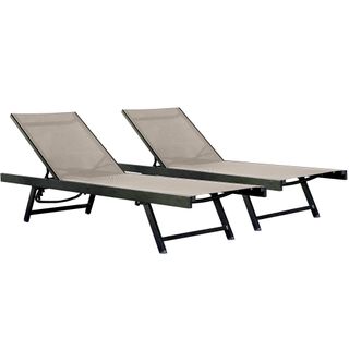 Vivere Keilia Aluminum Urban Sun Lounger Set Made With Premium Phifertex Outdoor Fabric