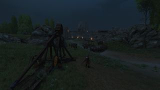 Bannerlord castle siege at night