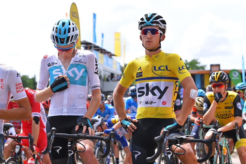 Team Sky's overall leader Michal Kwiatkowski at Criterium du Dauphine stage 4 to Lans-en-Vercors