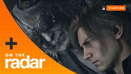 Dr. Gideon talks to a captured Leon Kennedy in Resident Evil Requiem, with the GamesRadar+ On The Radar branding