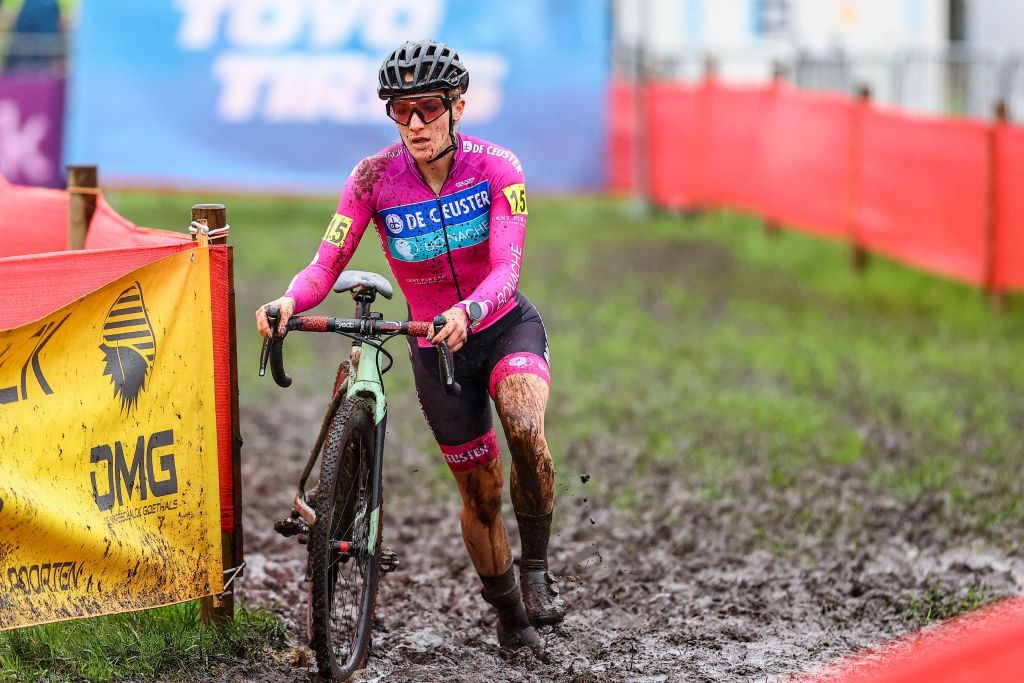 Belgian Alicia Franck pictured in action during the womens elite race of the Belgian national championships cyclocross Saturday 14 January 2023 in Lokeren BELGA PHOTO DAVID PINTENS Photo by DAVID PINTENS BELGA MAG Belga via AFP Photo by DAVID PINTENSBELGA MAGAFP via Getty Images