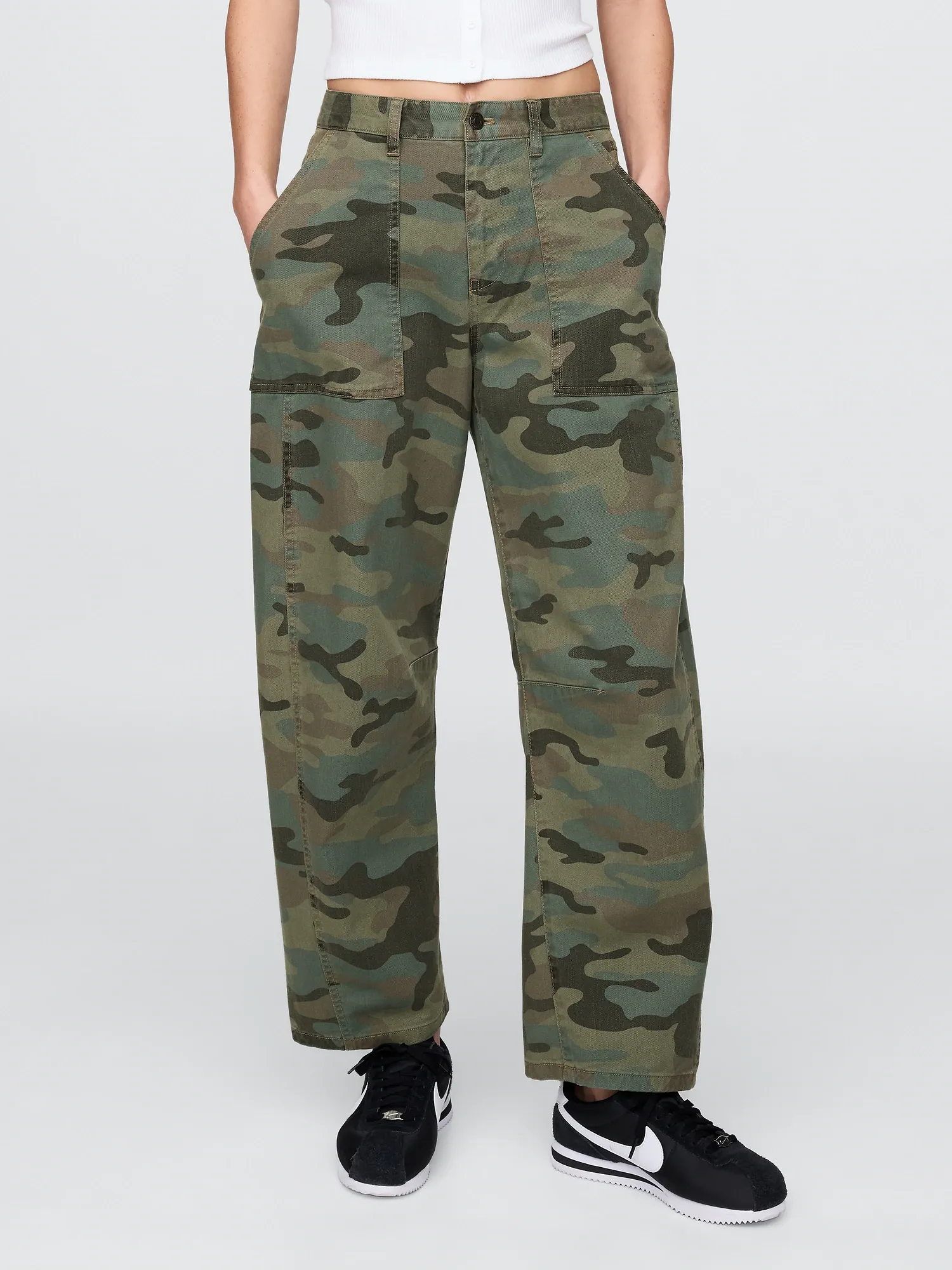 Gap, Mid Rise Twill Barrel Pants