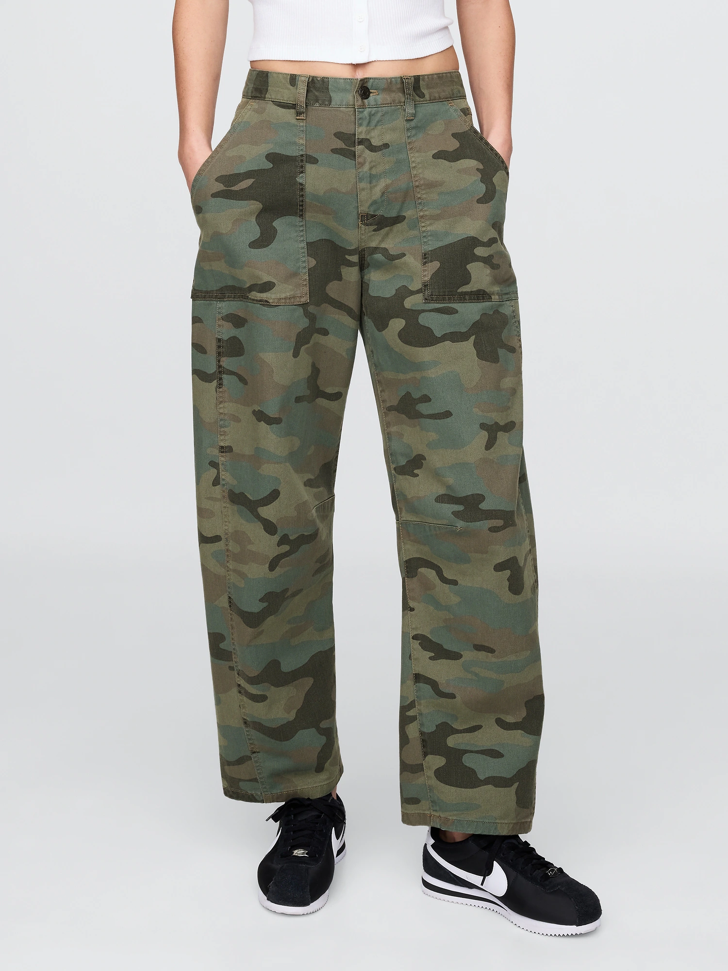 Gap, Mid Rise Twill Barrel Pants