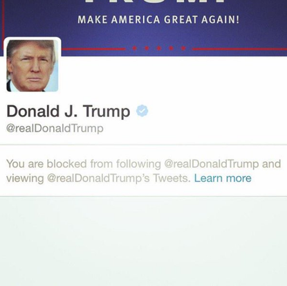 President Trump blocks Twitter users.