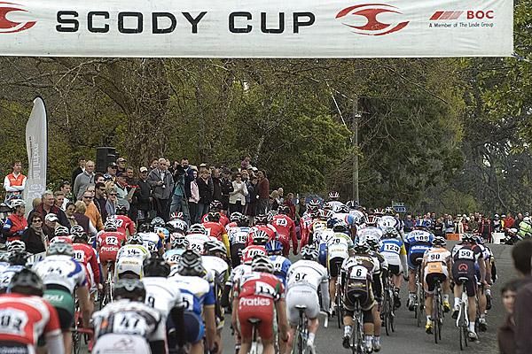 The crowd had great vantage points to watch the race from at the finish in Westbury.