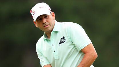 Sergio Garcia takes a shot in the opening round of the 2023 Masters