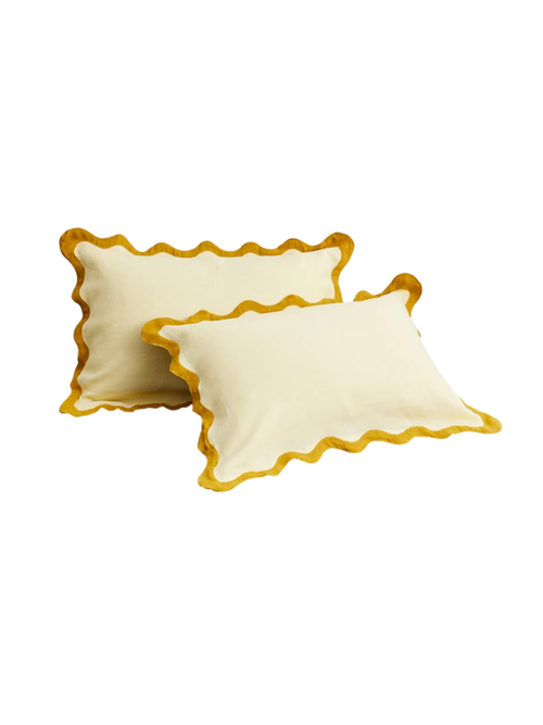 Limoncello & Turmeric Scalloped Pillowcases, Set of 2