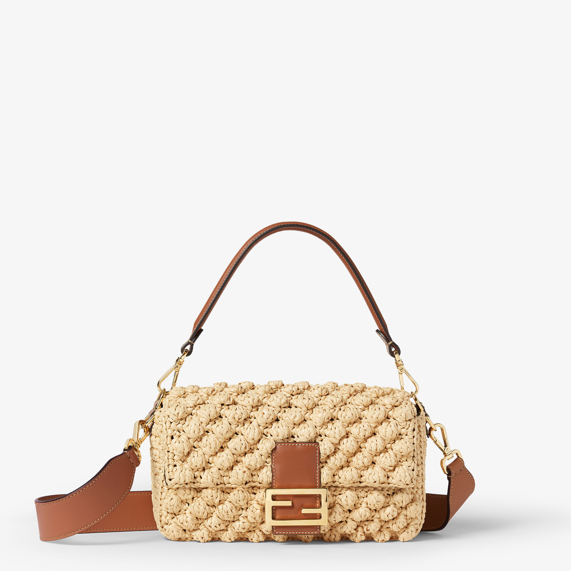 Baguette&amp;reg; Hazelnut-Stitch Raffia-Effect Material Bag