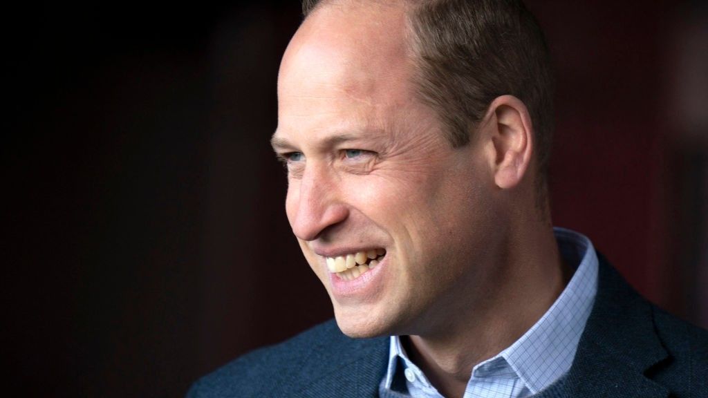 Britain&#039;s Prince William, Duke of Cambridge reacts during his visit to Heart of Midlothian Football Club in Edinburgh on May 12, 2022, where he learned about &#039;The Changing Room&#039; programme launched by SAMH