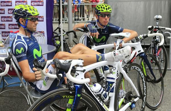 Alejandro Valverde (Movistar) on the podium