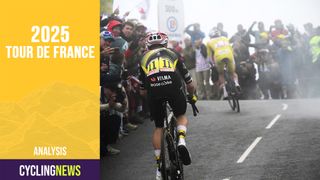 Danish Jonas Vingegaard Hansen of Team Visma-Lease a Bike and Slovenian Tadej Pogacar of UAE Team Emirates pictured in action during stage 18 of the 2025 Tour de France cycling race, from Vif to Courchevel Col de la Loze, on Thursday 24 July 2025 in France. The 112th edition of the Tour de France starts on Saturday 5 July in Lille, France, and will finish in Paris, France on the 27th of July. BELGA PHOTO POOL BERNARD PAPON (Photo by POOL BERNARD PAPON / BELGA MAG / Belga via AFP)