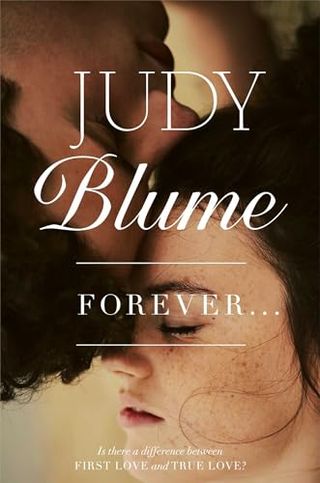 Forever judy blume book cover feauring a man and woman touching foreheads