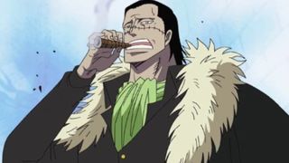 Crocodile in One Piece smoking a cigar