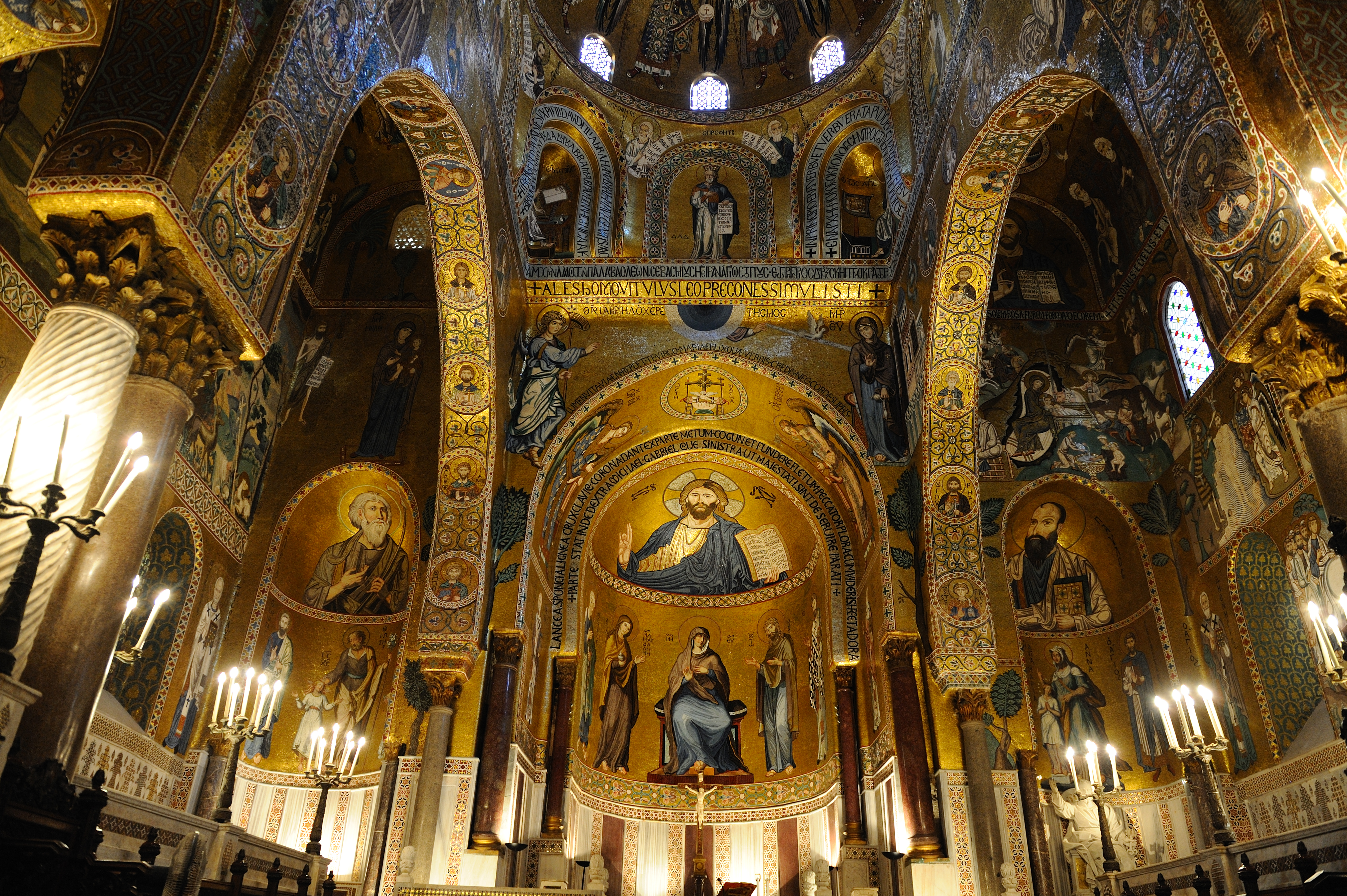The Palatine Chapel in the royal chapel of the Norman kings of Sicily, at the centre of the Palazzo Reale in Palermo