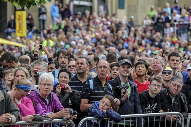 Thousands turned out for the start.