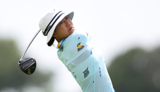 Jenny Shin hits a driver off the tee