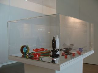Series of decorative glassware on display, as part of the Kaj Franck Design Prize at Habitare Ahead