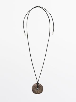 Massimo Dutti, necklace with round stone