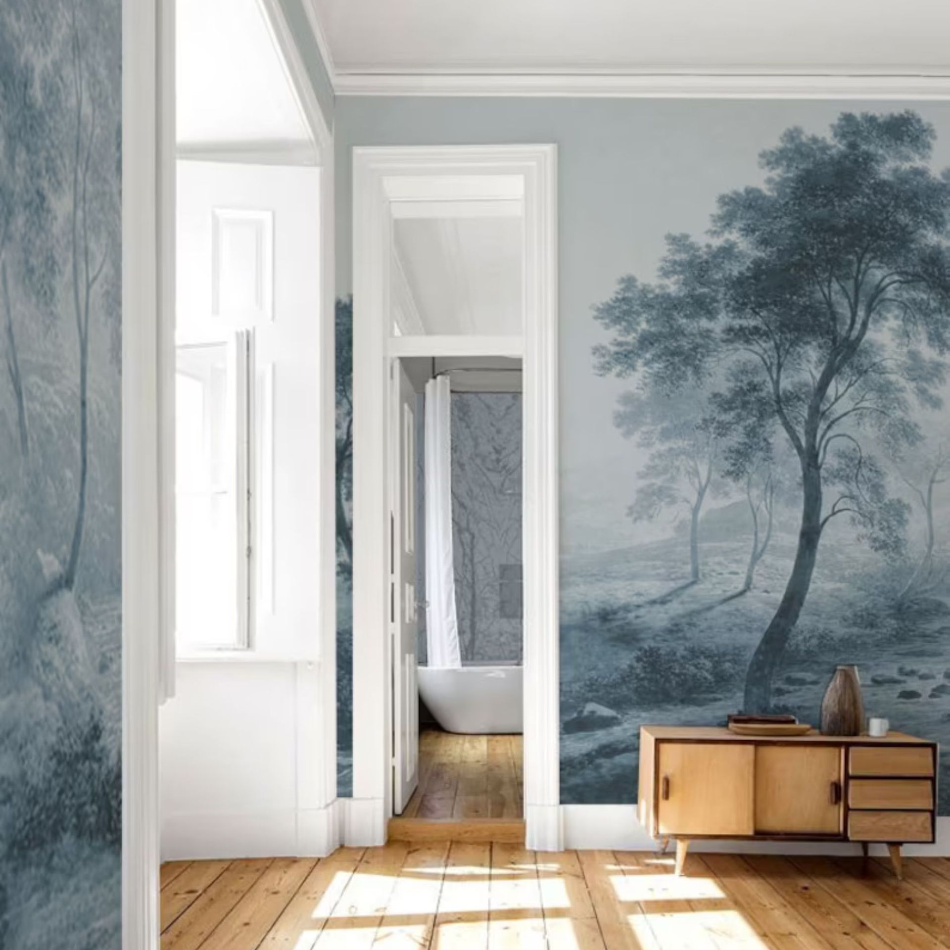 blue trees wallpaper