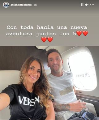 Lionel Messi’s wife said the couple were on their way to “a new adventure” (Antonela Roccuzzo/Instagram)
