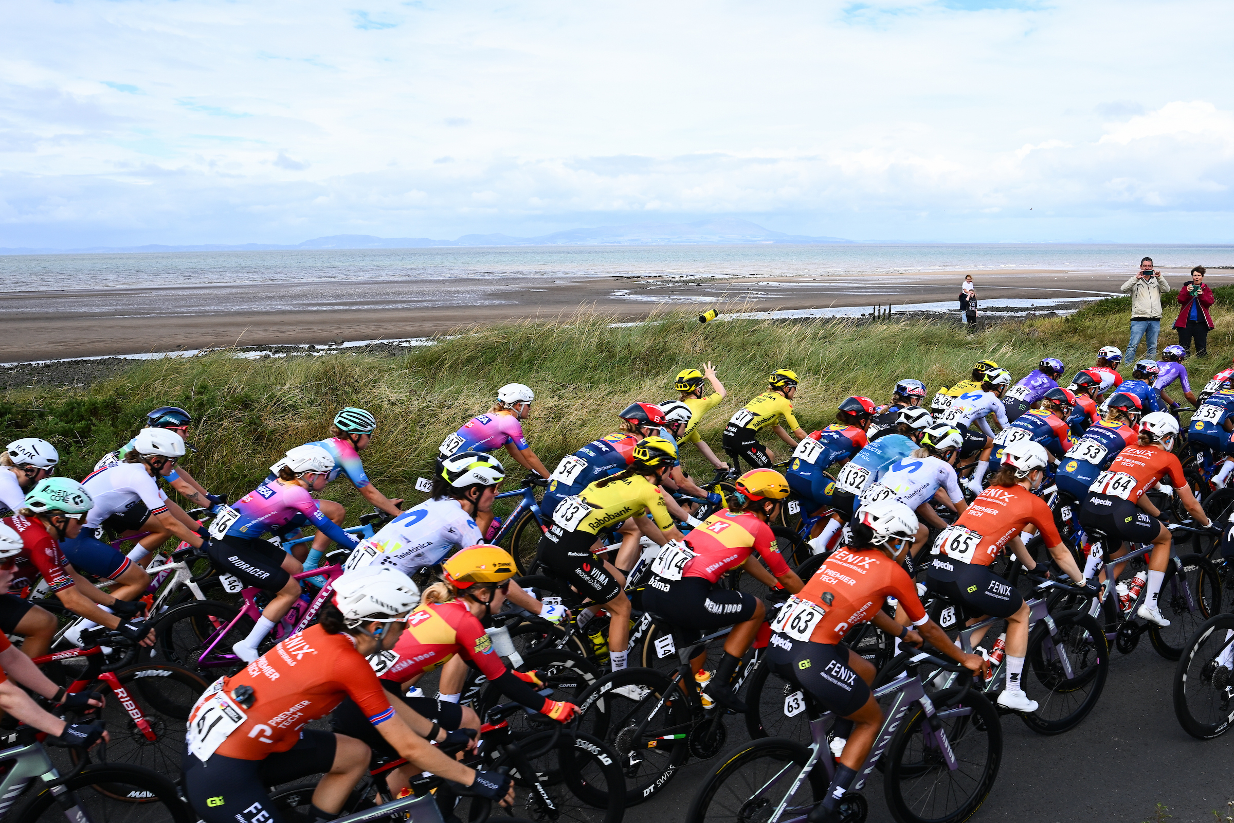 The peloton races towards Cockermouth during stage 1 of the Tour of Britain Women
