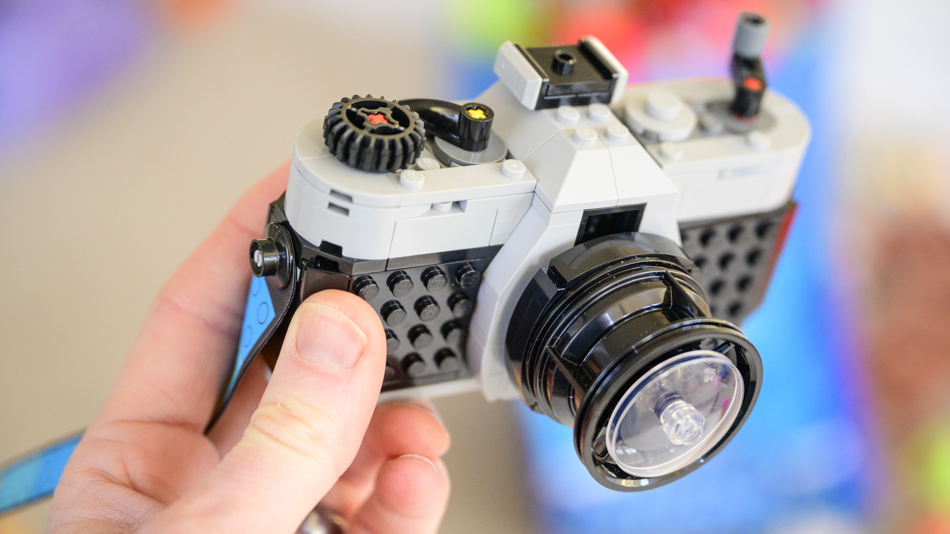 Lego Retro camera complete build in the hand