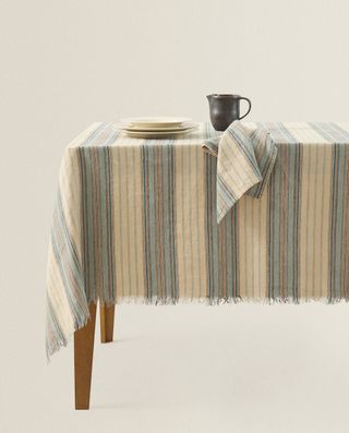 Striped Linen Tablecloth