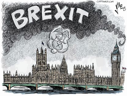 Political cartoon World Brexit Trump