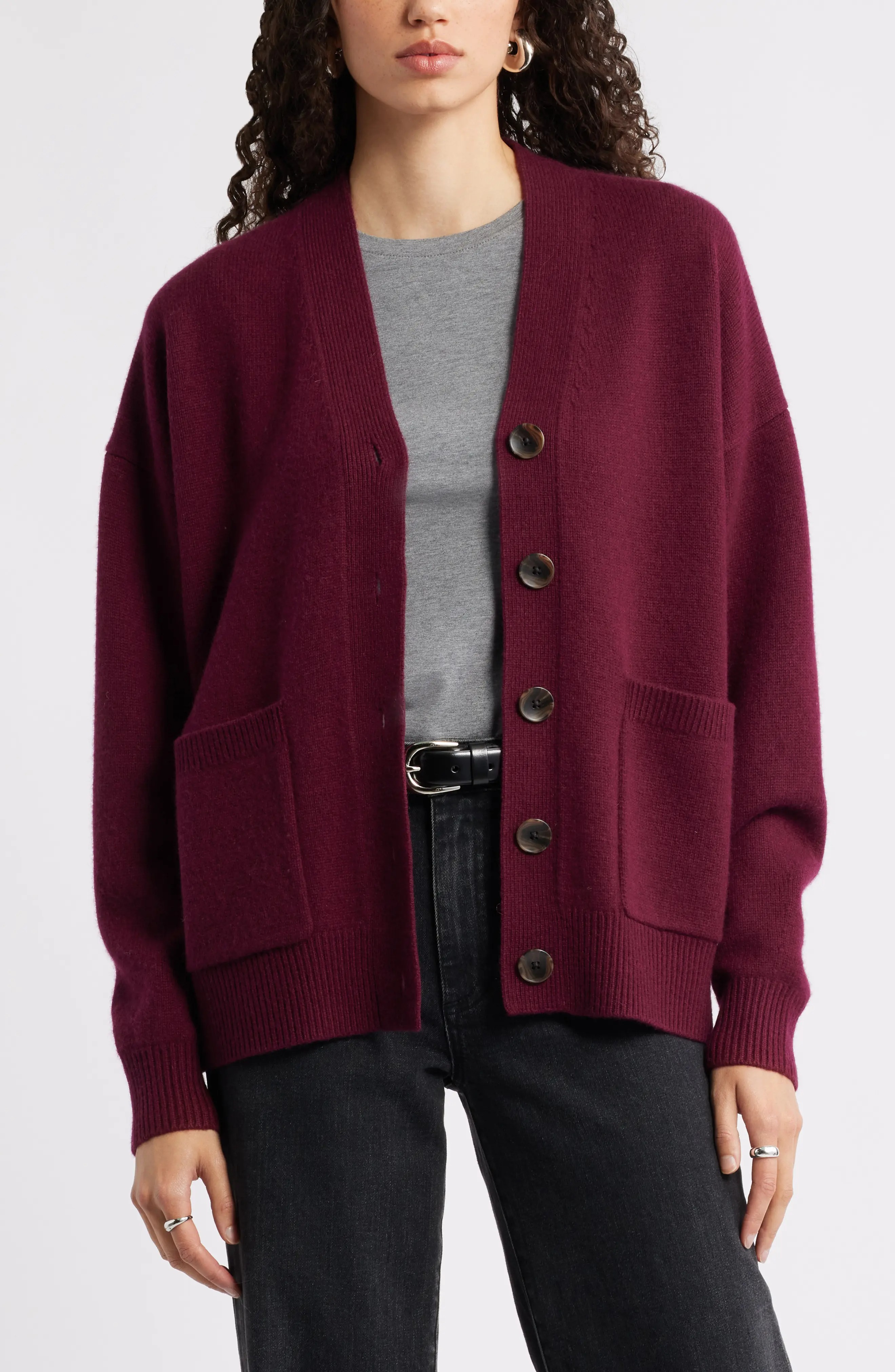 Nordstrom, V-Neck Wool &amp;amp; Cashmere Cardigan